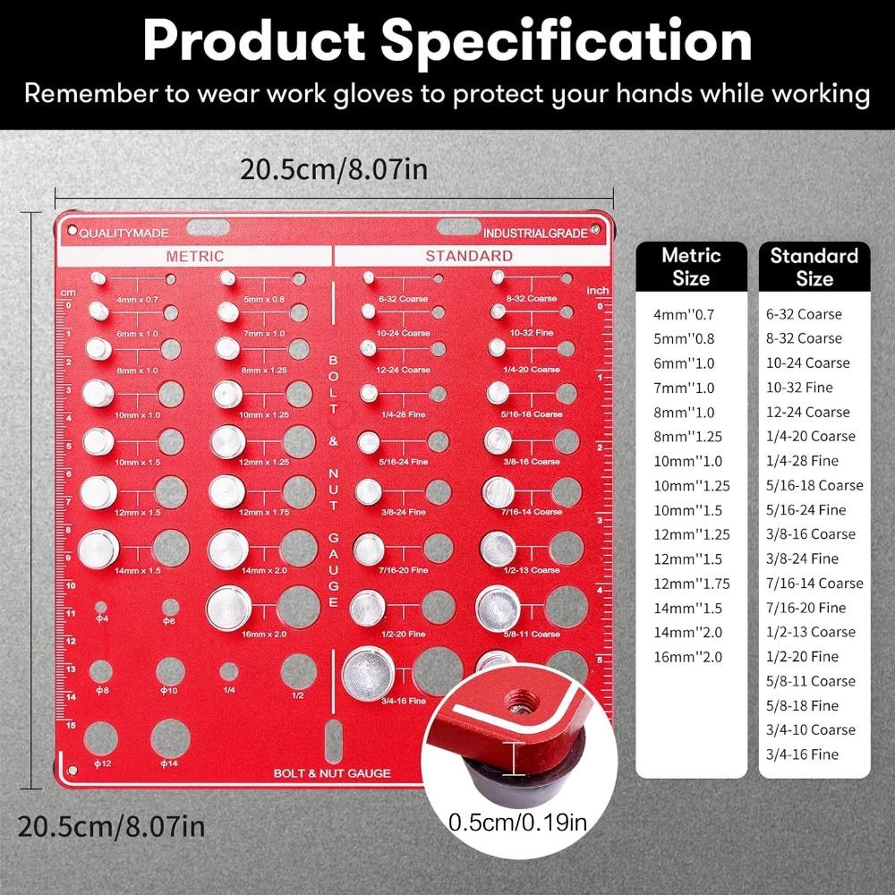 34-Piece Professional Metric & Imperial Thread Gauge Set, Precision Pitch Measuring Tool, Portable Caliper for Mechanical Repairs, Nut & Bolt Identifier, Durable Thread Inspector for DIY & Automotive Use