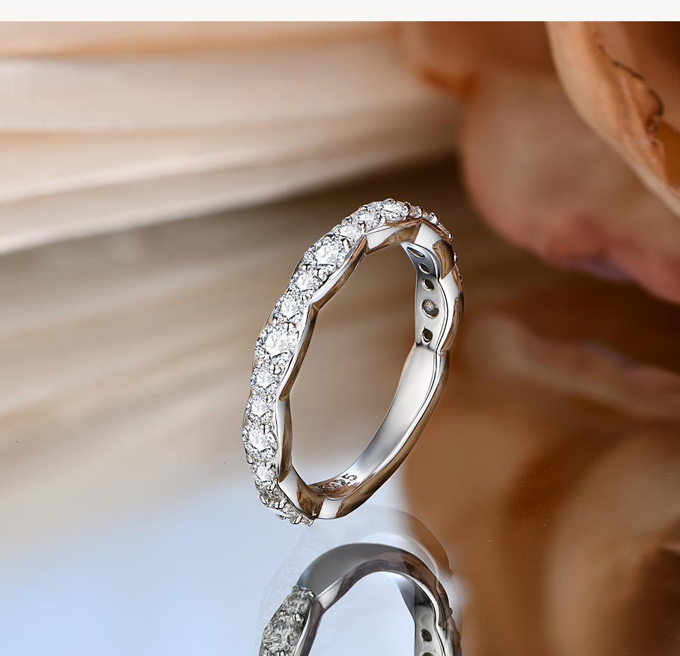 D Color VVS1 Synthetic Moissanite Ring for Women Wedding Band Daily Wear Engagement Fine Jewelry R238 SpringStatements