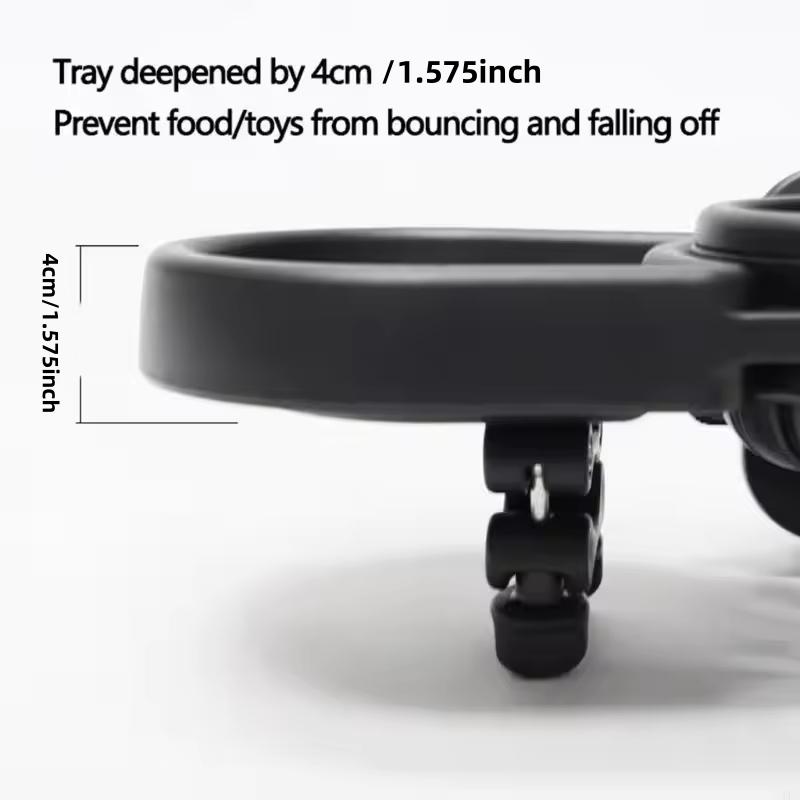 Universal Stroller Snack Tray with Phone Holder & Cup Holder, Adjustable Baby Stroller Accessory Tray, 2-in-1 Stroller Organizer for Snacks, Drinks & Phone, Fits 99% Strollers