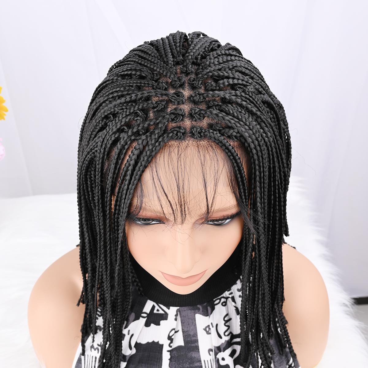 Full Lace Braided Wigs Short 14 Inch Braids Bob Wig With 