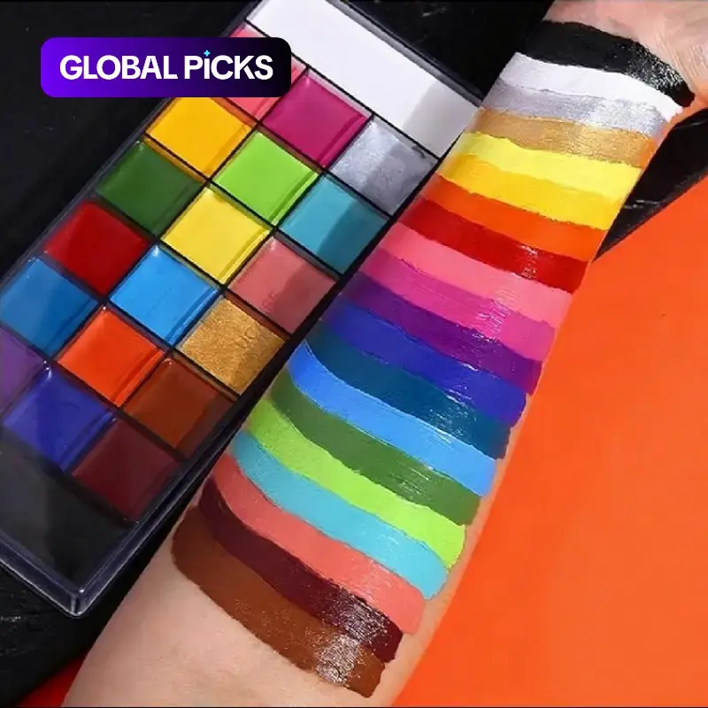 【Black Friday】20 Colors Face Body Paint Set, Festival Party Art Kit with Palette, Stencil Templates, Artist Brushes, Tattoo Design Tools #GLOBAL PICKS