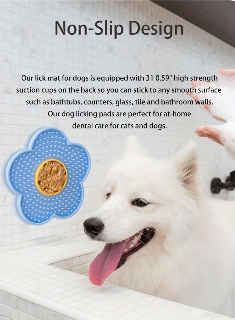 Lick Mat for Dogs & Cats - Slow Feeder with Non-Slip Suction Cups, Anxiety Relief, Dental Health Enhancer, Ideal for Grooming & Bath Time