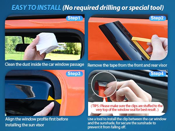 Nilight Durable Rain Guards for Toyota 4Runner 2010 2011 2012 2013 2014 2015 2016 2017 2018 2019 2020 2021 2022 2023 2024 Vent Window Visors, 4 Pieces Car Vehicle Universal Automotive Accessories Body Kit Accessories  dealsforyoudays