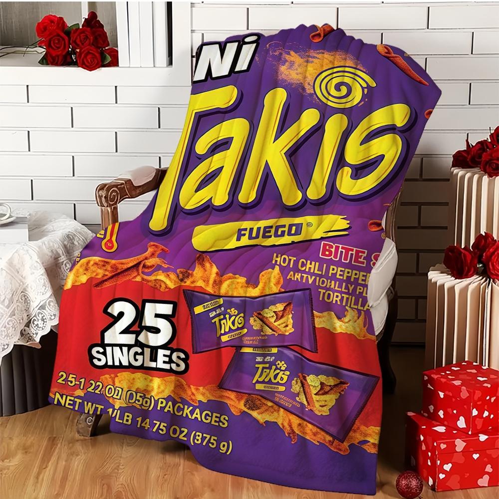 Mini Taco Spicy Theme Blanket, Ultra Soft Flannel Nap Blanket, Shawl Blanket, Small Cover Blanket, Perfect Gift for Holidays