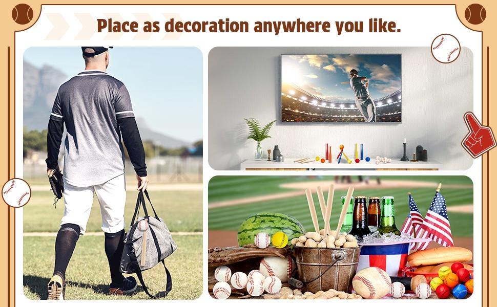 60 Mini Baseball Bats and Foam Balls Set, DIY Sports Theme Birthday Party Supplies, Classroom Activity Decor, Unfinished Wooden Bats for Painting 60 Mini Baseball Bats and Foam Balls Set, DIY Sports Theme Birthday Party Supplies, Classroom Activity Decor, Unfinished Wooden Bats for Painting