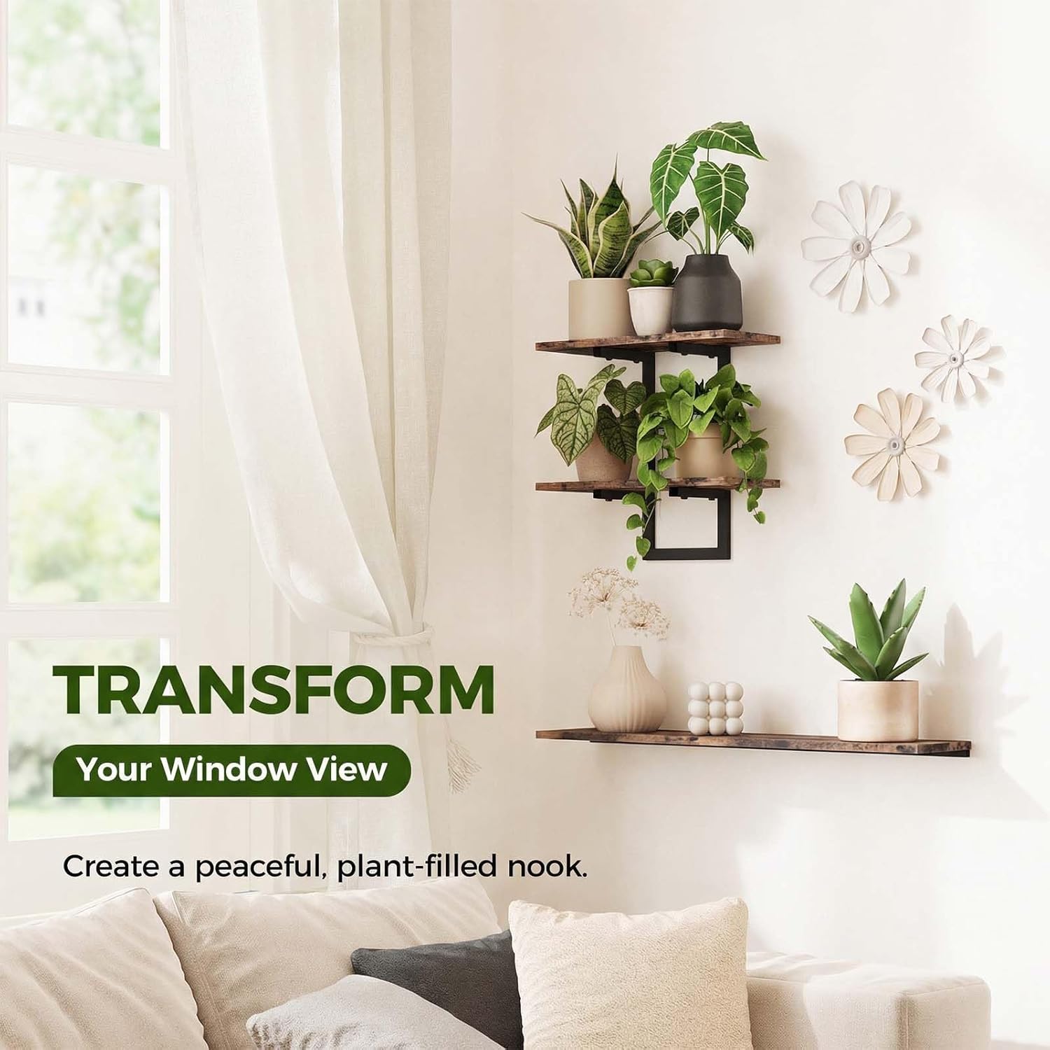 Wall Planters for Indoor  Window  Shelves Vertical  Holder Wall Decor  Stand Indoor Floating Shelves for  Hangers for Living Room Bedroom Bathroom