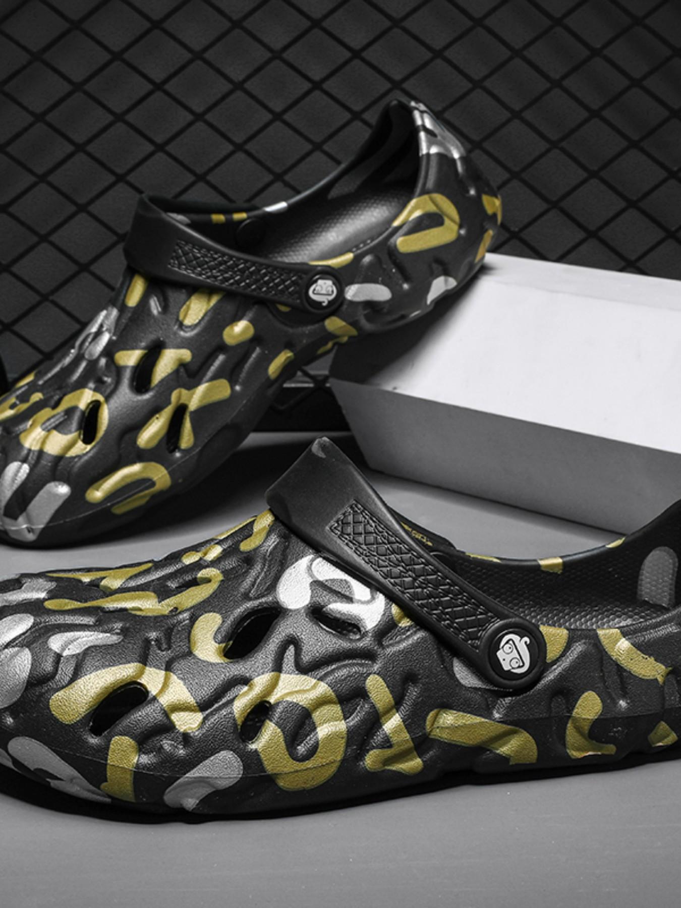 Men's Casual Beach Shoes, All-Season Eva Sandals, Breathable Hollow Out Slippers, Indoor Outdoor Wear, Student Friendly, Comfortable Footwear