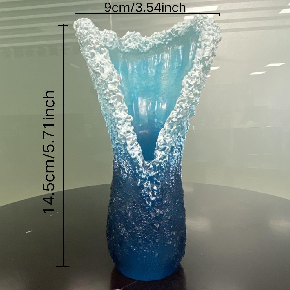 Wave Shaped Resin Vase, Creative Desktop Decoration, Modern Home Decor, Home Decor Supplies for Living Room Bedroom Office, Ornaments
