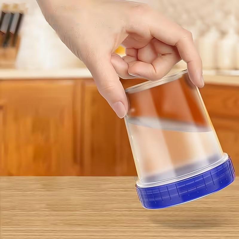 Reusable Plastic Measuring Cups Set, Kitchen Measuring Utensils, Stackable & Freezer Safe, 4-Pack 120ML Containers, Round Storage Jars for Kitchen Use