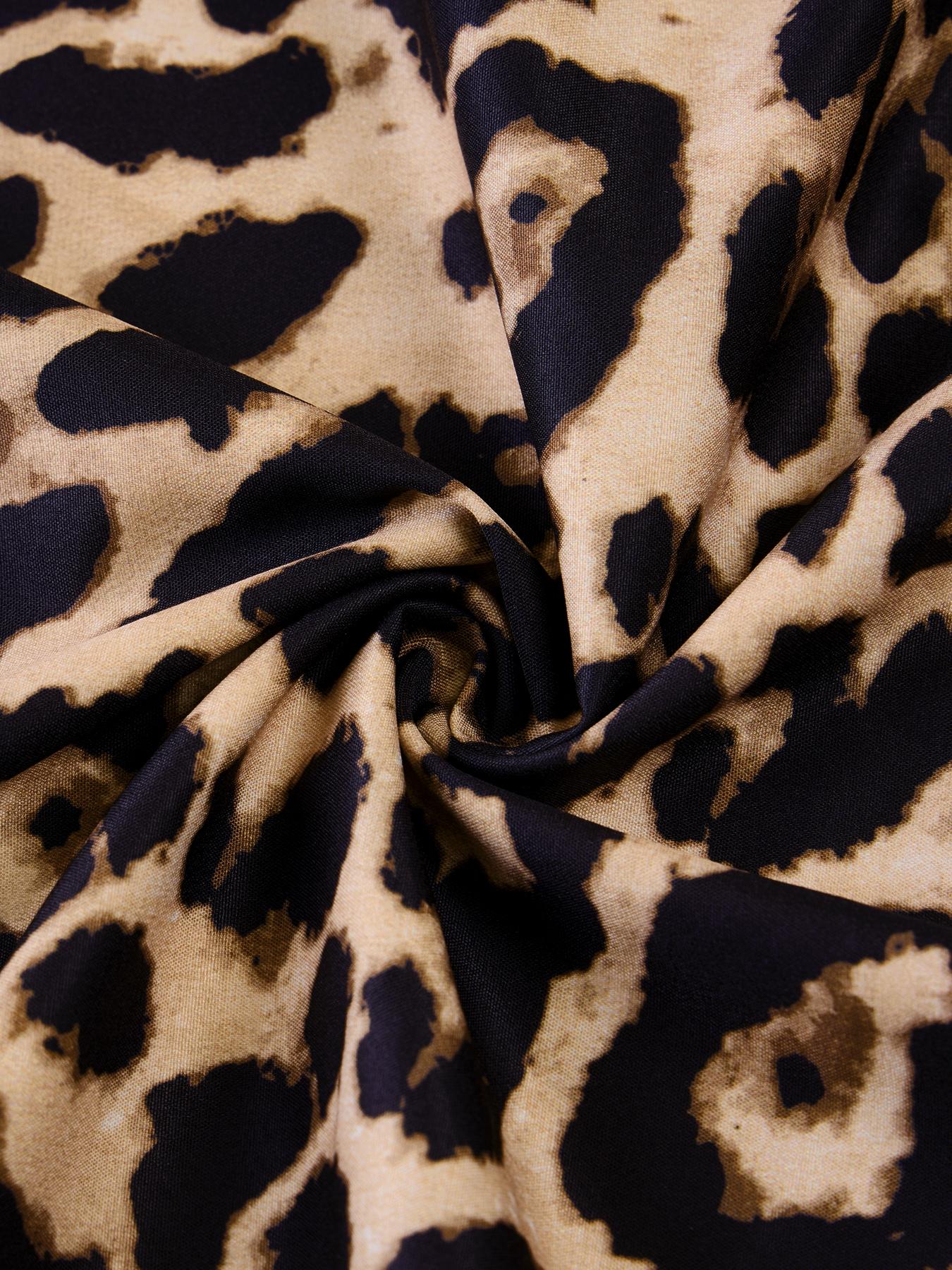 Plus Size Christmas Women's Clothing Elegant Leopard Print High Waist Long Skirt, Plus Size Women's Fall Fashion, Fitted Woven Fabric, Modest Style, Womenswear, Bottom