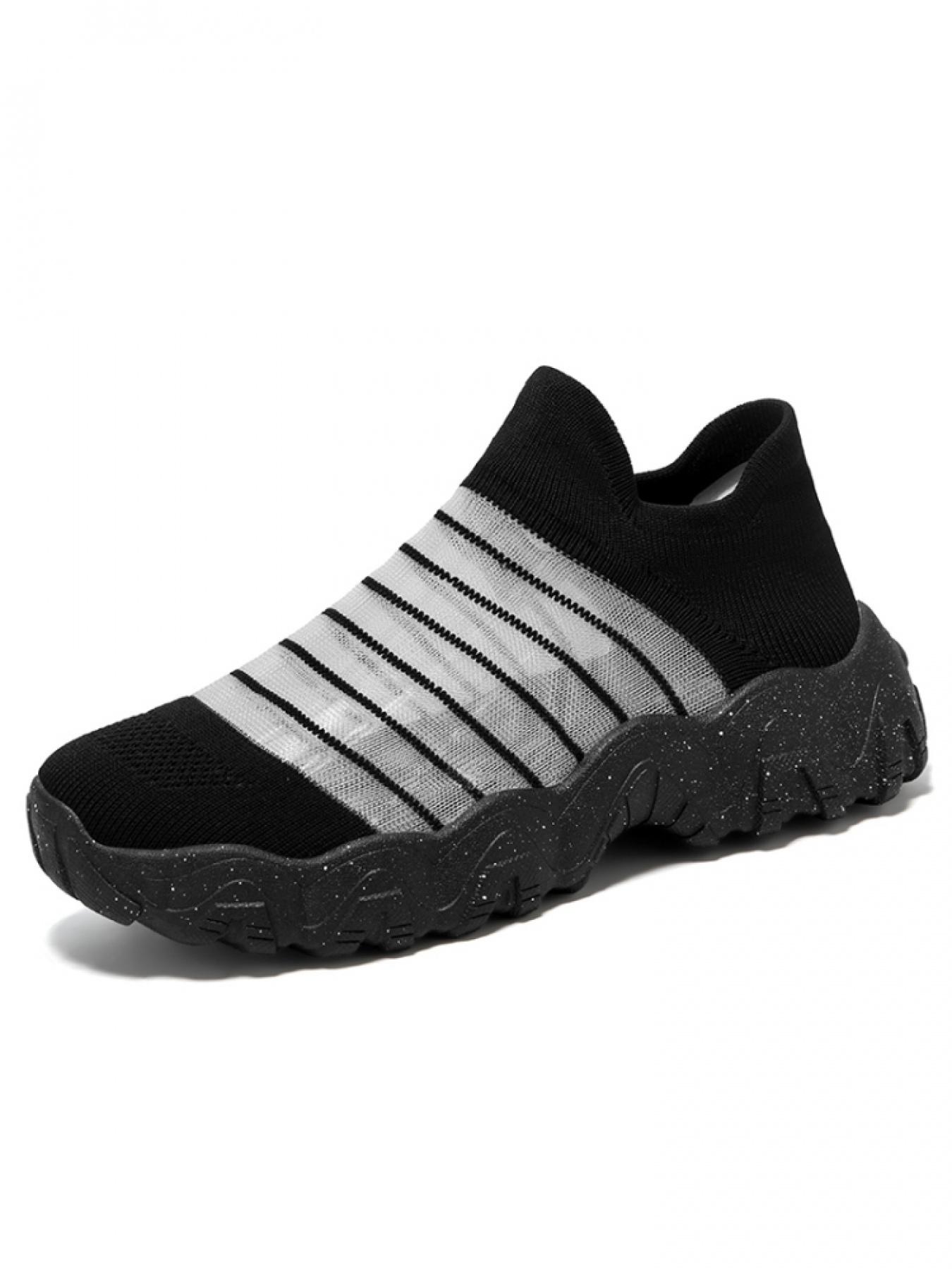 1 Pair Unisex Slip-On River Shoes, Breathable Flyknit & Convenient Slip-On Design, Elastic EVA Sole, Fashion Street Shoes for Students