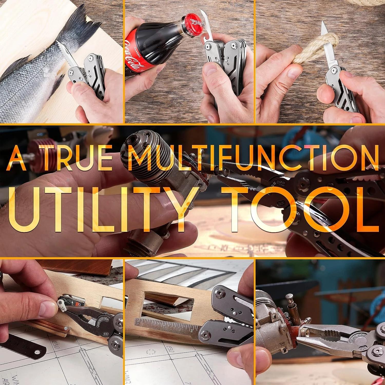 24-In-1 Multi-Functional Portable Stainless Steel Folding Pliers, Outdoor Survival Camping Hunting Hiking Screwdriver, Fashion Multitool Pliers, Multipurpose Tool, Outdoor Multifunctional Tools detail 4