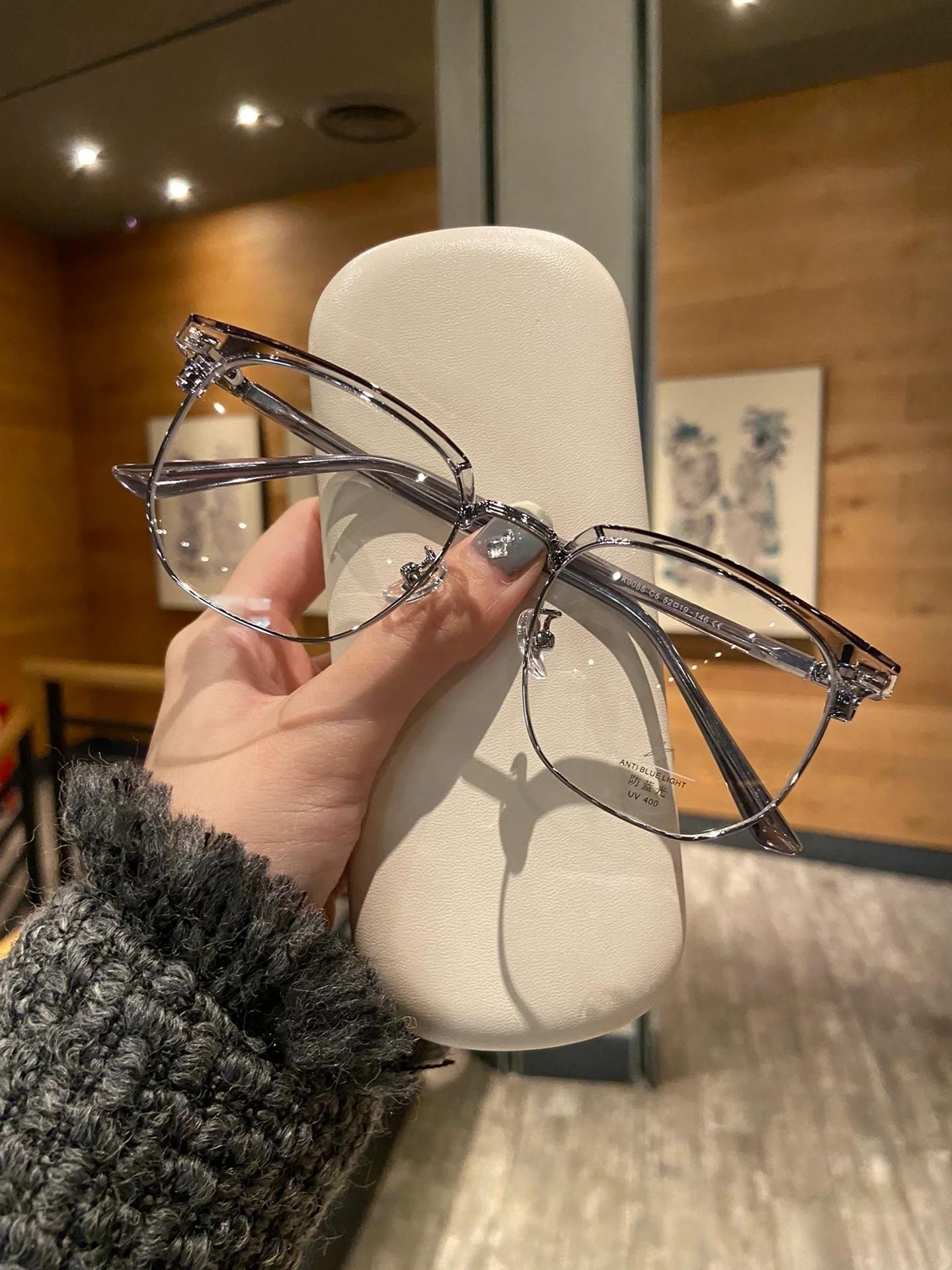 Frozen Series Blue Light Blocking Glasses Retro Clear View for Eye Protection Computer Vision Glasses Men Women Computer Gaming Glasses Rectangle TR90 Frame Anti Eyestrain UV 400 Stylish Lentes Classic Summer Eyewear - Eyeglasses Set