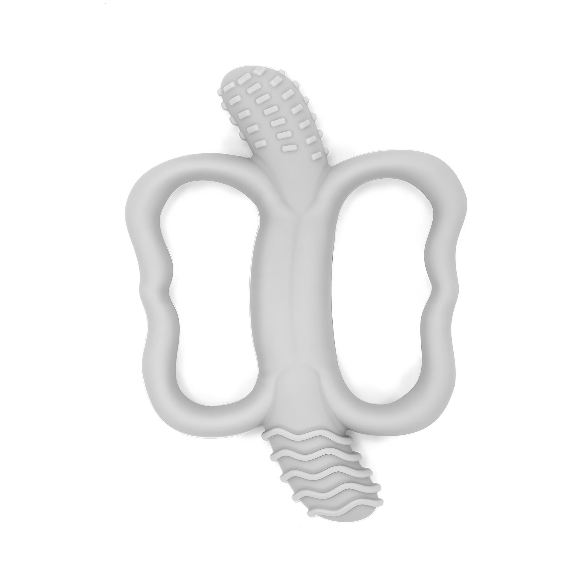 Baby teething toys, two-end textured banana-shaped massage teether with easy-to-grip handles, food-grade silicone, suitable for babies over 3 months old, girls and boys, Christmas and Halloween gifts