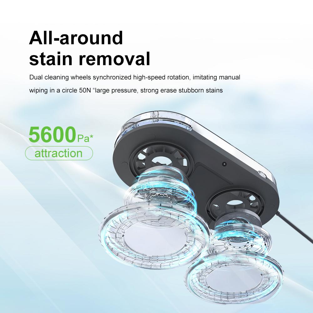 Window Cleaner Robot,Smart Glass Cleaning Robotic with 5600Pa Strong Suction,Remote Control Window Cleaning Robot for Windows/Tiles/Class Door