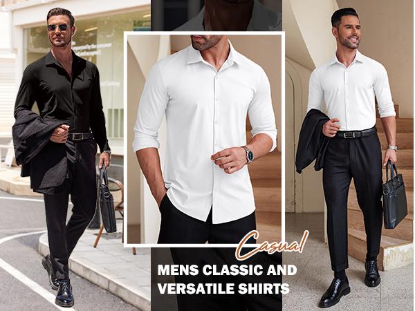 COOFANDY Thin Men's Muscle Fit Dress Shirts Wrinkle-Free Long Sleeve Casual Button Down Shirts COOFANDY Thin Men's Muscle Fit Dress Shirts Wrinkle-Free Long Sleeve Casual Button Down Shirts