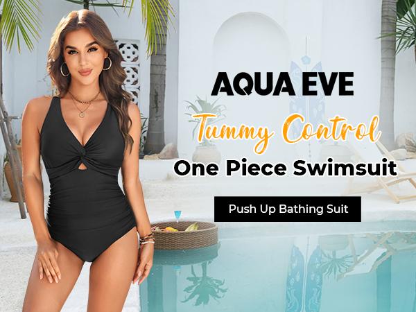 Aqua Eve Women One Piece Swimsuit - Tummy Control Push Up Bathing Suit Cut Out Swimwear Aqua Eve Women One Piece Swimsuit - Tummy Control Push Up Bathing Suit Cut Out Swimwear