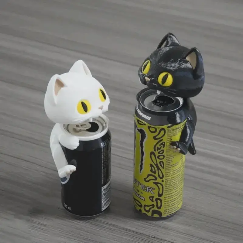 Cute animal-themed soda can dust covers, creative cat, dinosaur, shark, and frog beverage can lids, fun can lid protectors, novel desktop ornaments and fun gifts for friends.