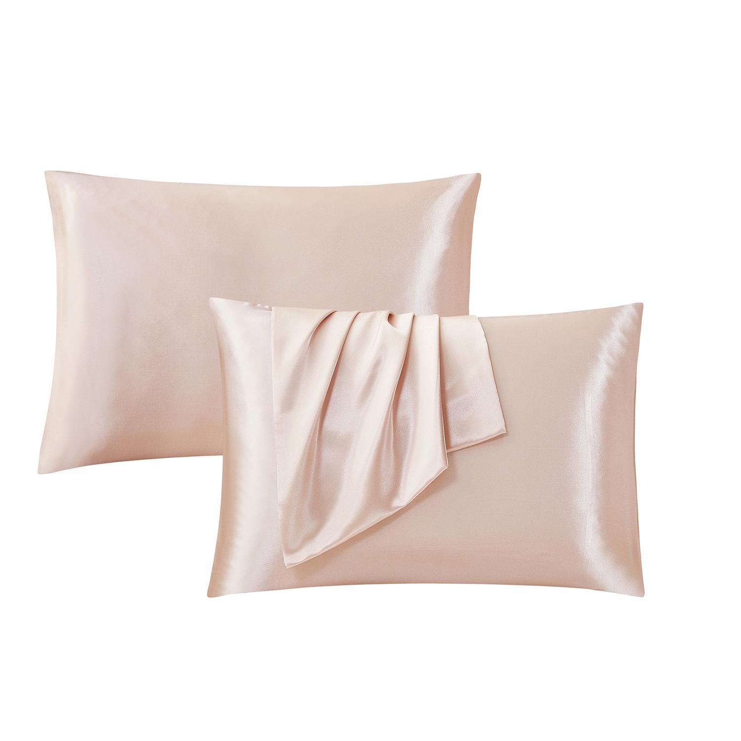 Warm Apricot Satin Silk Pillowcase 2/4-Pack, Silky Satin Bedding, No Pillow Core, Soft & Breathable, Fits Bedroom/Minimalist Space, Machine Washable