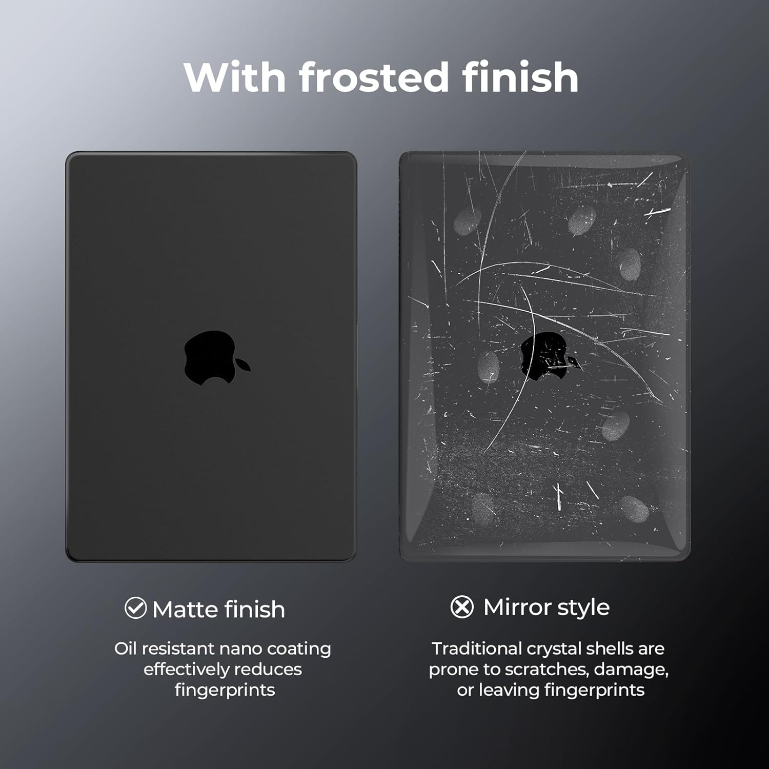 Fashion Anti-Scratch Hard Shell Case for Macbook Pro & Air, Transparent Tsa Standard Design, Durable Protection, Non-Slip Feet, Lightweight Plastic