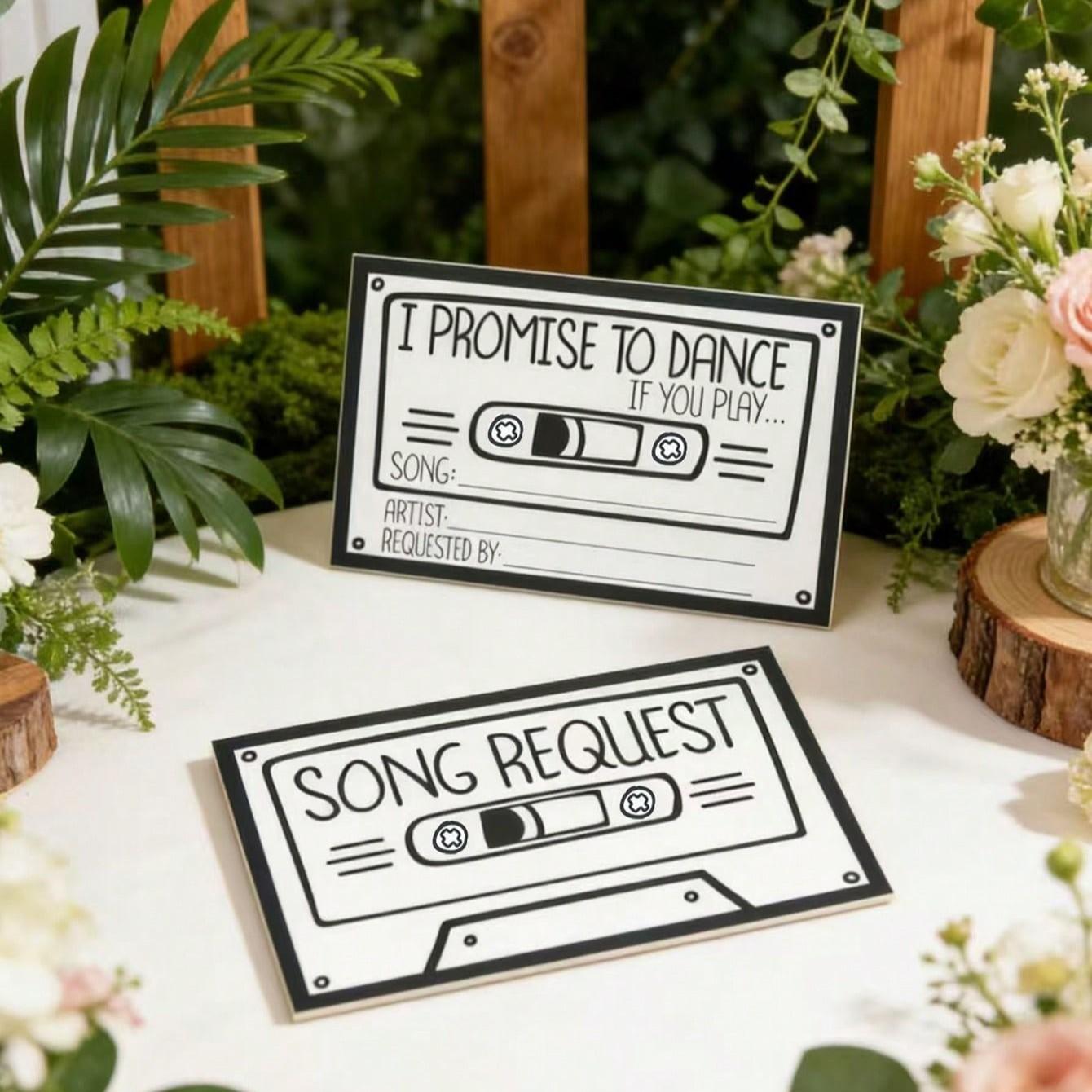 Retro Music Request Card, Wedding Anniversary Card, Bride Gift Party Song Request Card, Birthday Party Song Request Card, Wedding Photo Prop