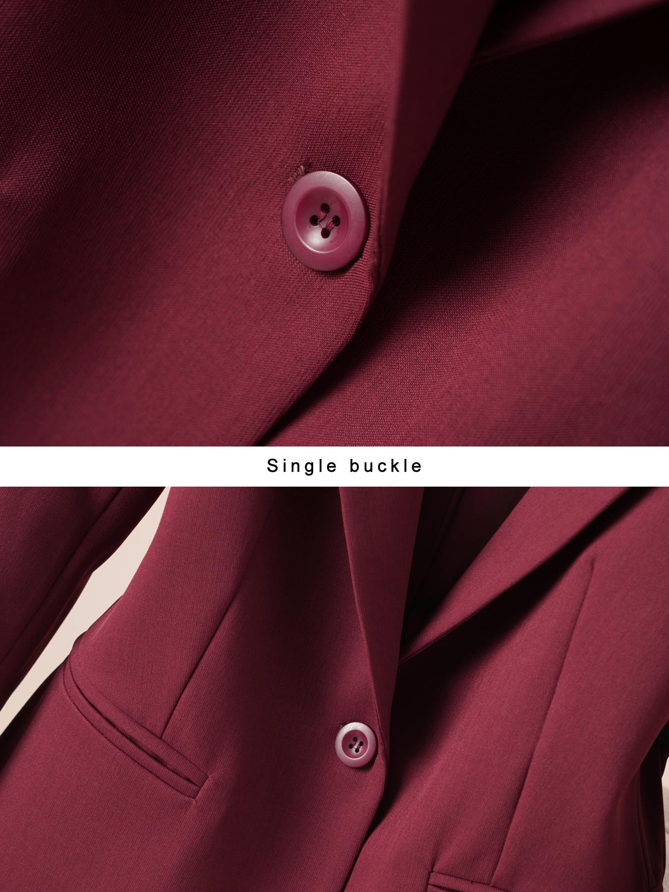 Women's Button Front Blazer Jacket, Slim Fit Long Sleeve Coat, Office Style, Spring & Fall Fashion, Plain Design with Pockets