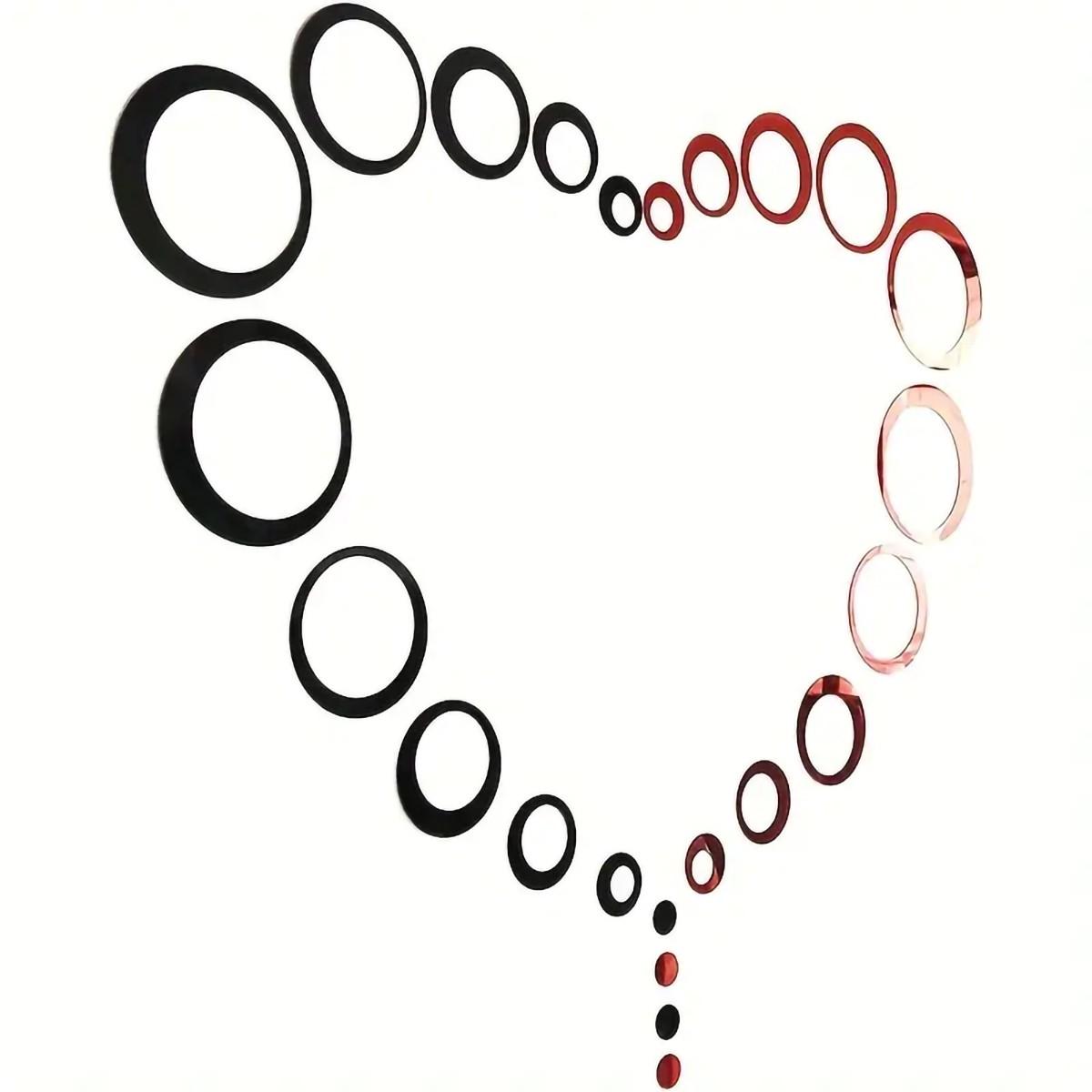 24-Piece Acrylic Circle Mirror Wall Stickers, Self-Adhesive Removable Dot Mirrors, Living Room Bedroom Decor, Easy to Install