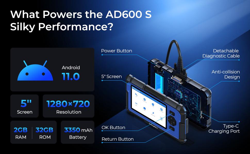 TOPDON AD600S Car OBD2 Scanner, Diagnostic Tool, ABS SRS Transmission Engine Code Reader, 9 Reset Services Scan Tool, Oil/Brake/BMS/SAS/DPF/TPMS/ETS Reset, Injector Coding, Lifetime Free Update fathersdaygift TOPDON AD600S Car OBD2 Scanner, Diagnostic Tool, ABS SRS Transmission Engine Code Reader, 9 Reset Services Scan Tool, Oil/Brake/BMS/SAS/DPF/TPMS/ETS Reset, Injector Coding, Lifetime Free Update fathersdaygift