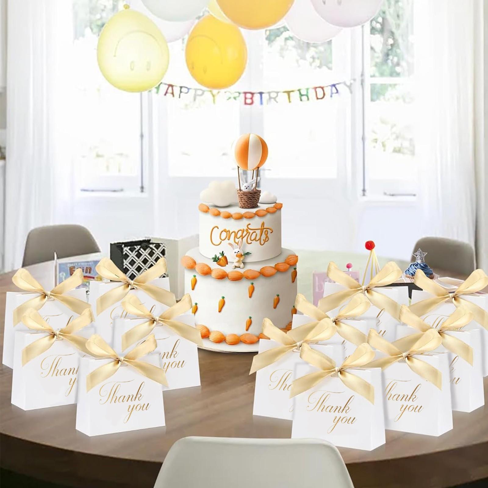 Elegant White Candy Gift Box with Ribbon - TikTok Shop