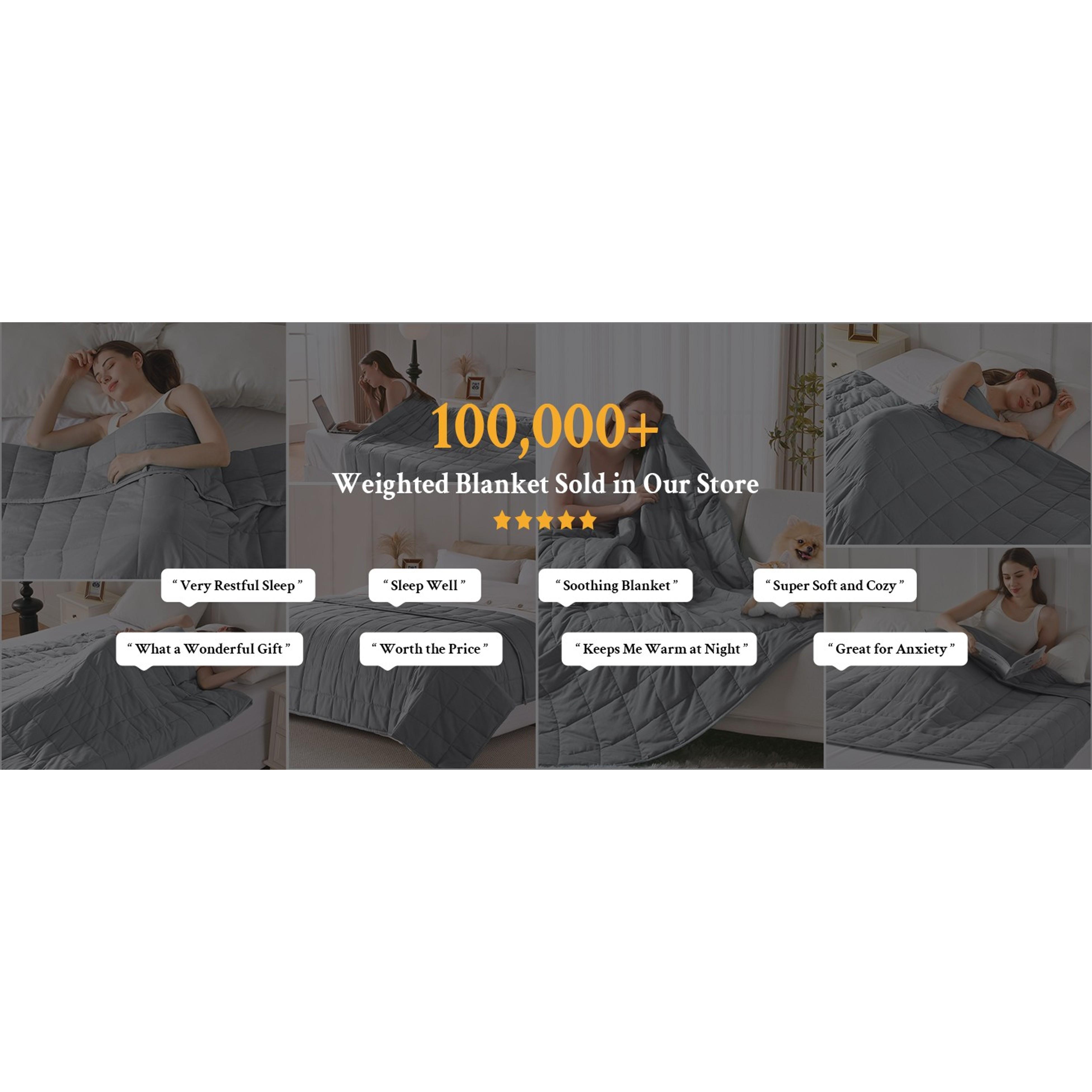 Weighted Blanket for Adults 12lbs, Soft Cooling Breathable Weighted Throw for Sleeping, Machine Washable Heavy Blanket with Glass Beads for Summer, Sofa Bed, 48"x72" Twin Size, Grey