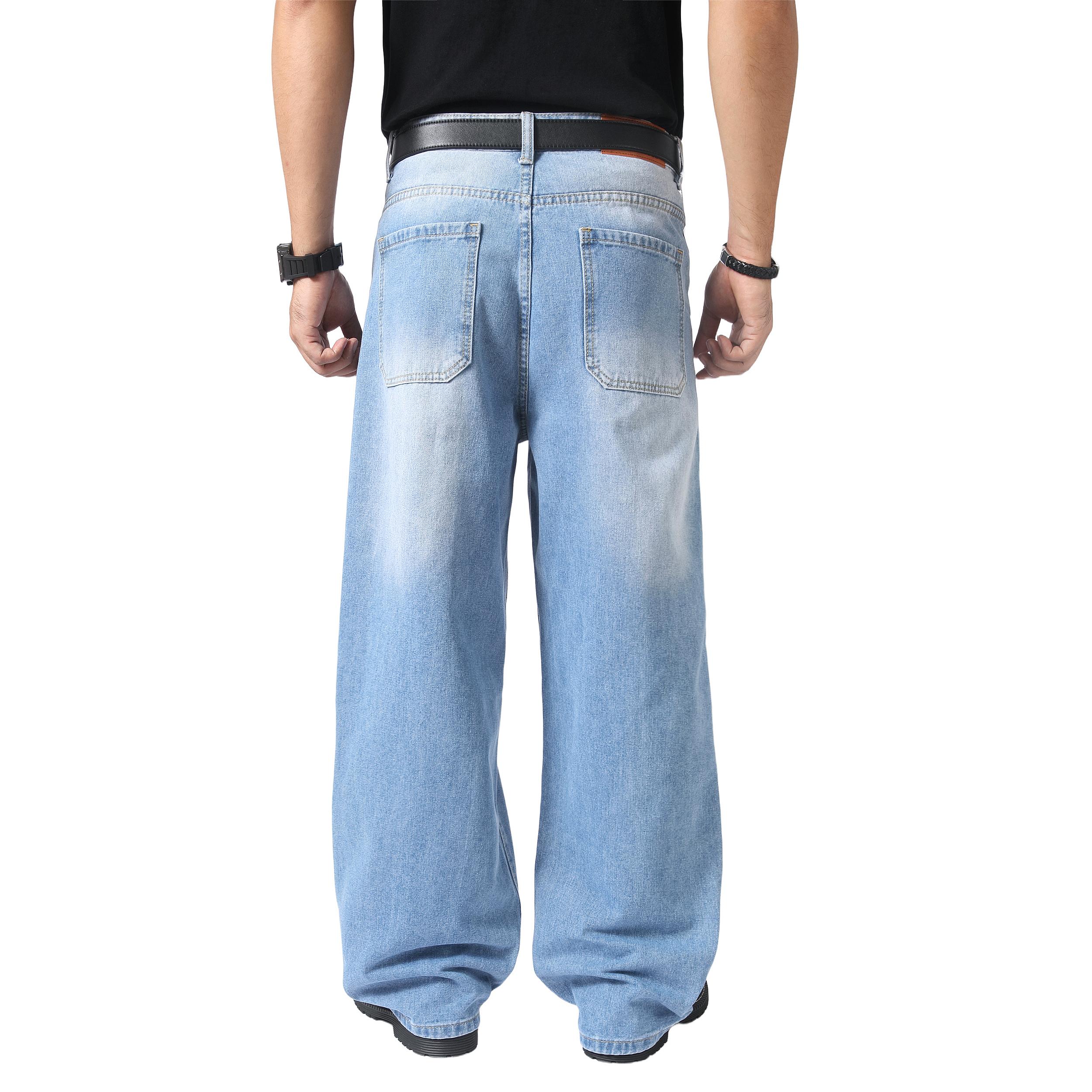 JUNBAOSS Men's Baggy Hip Hop Jeans Y2K Casual Vintage Wide Leg Skater Denim Pants Loose Fit Long Trousers 2000s Streetwear Mens Irregular Sutures Skateboard Steampunk Baggy Jeans Plain Pants Pockets