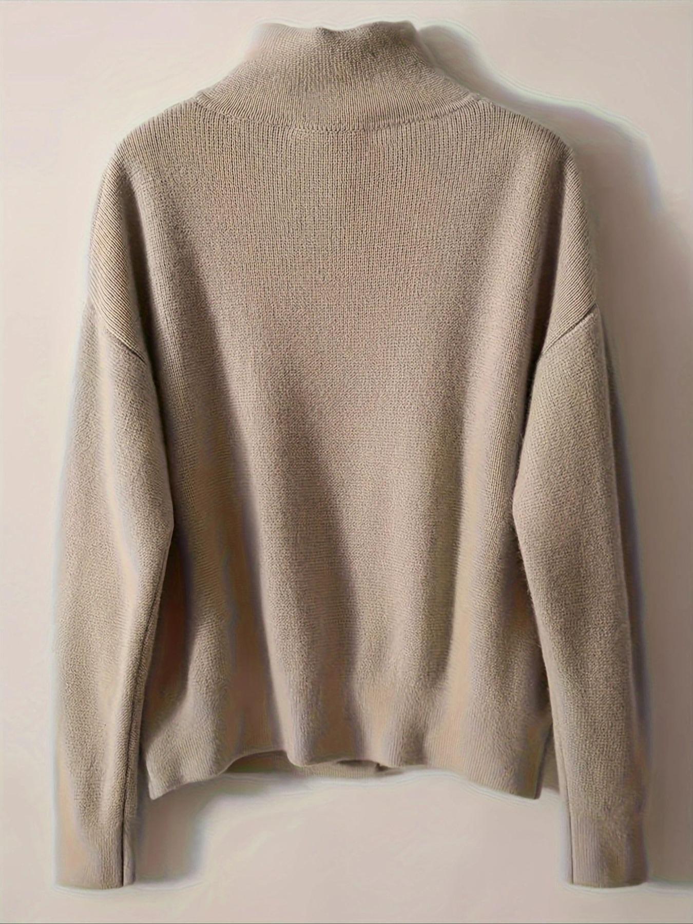 New Fine Knit Stand Collar Button Cardigan, Minimalist Plain Design, Loose-Fitting Fall & Winter Outerwear, Versatile Autumn Coat, Knitwear