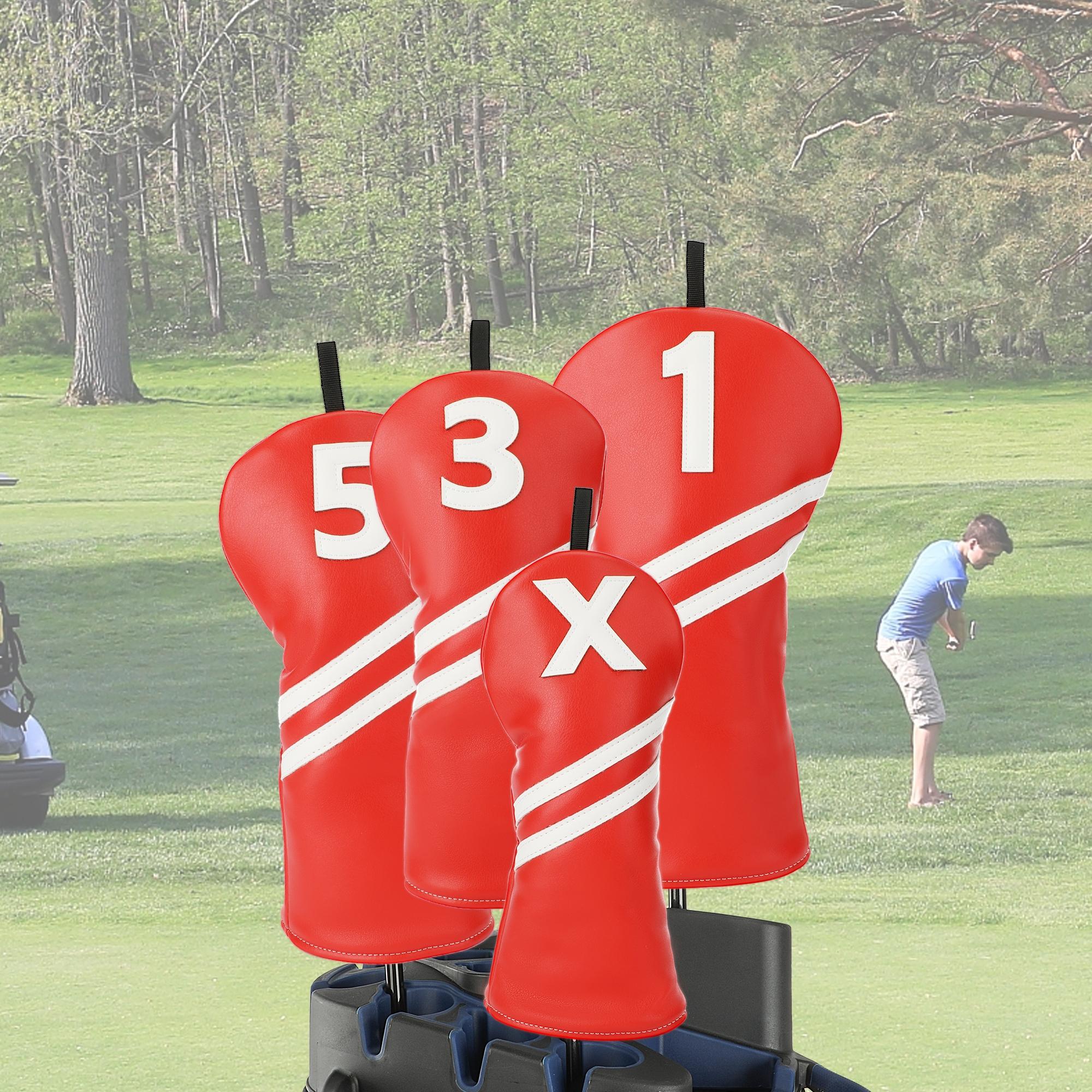 1 golf club cover,Simple classic striped design,suitable for drivers, fairway and hybrids,available in 5 colors