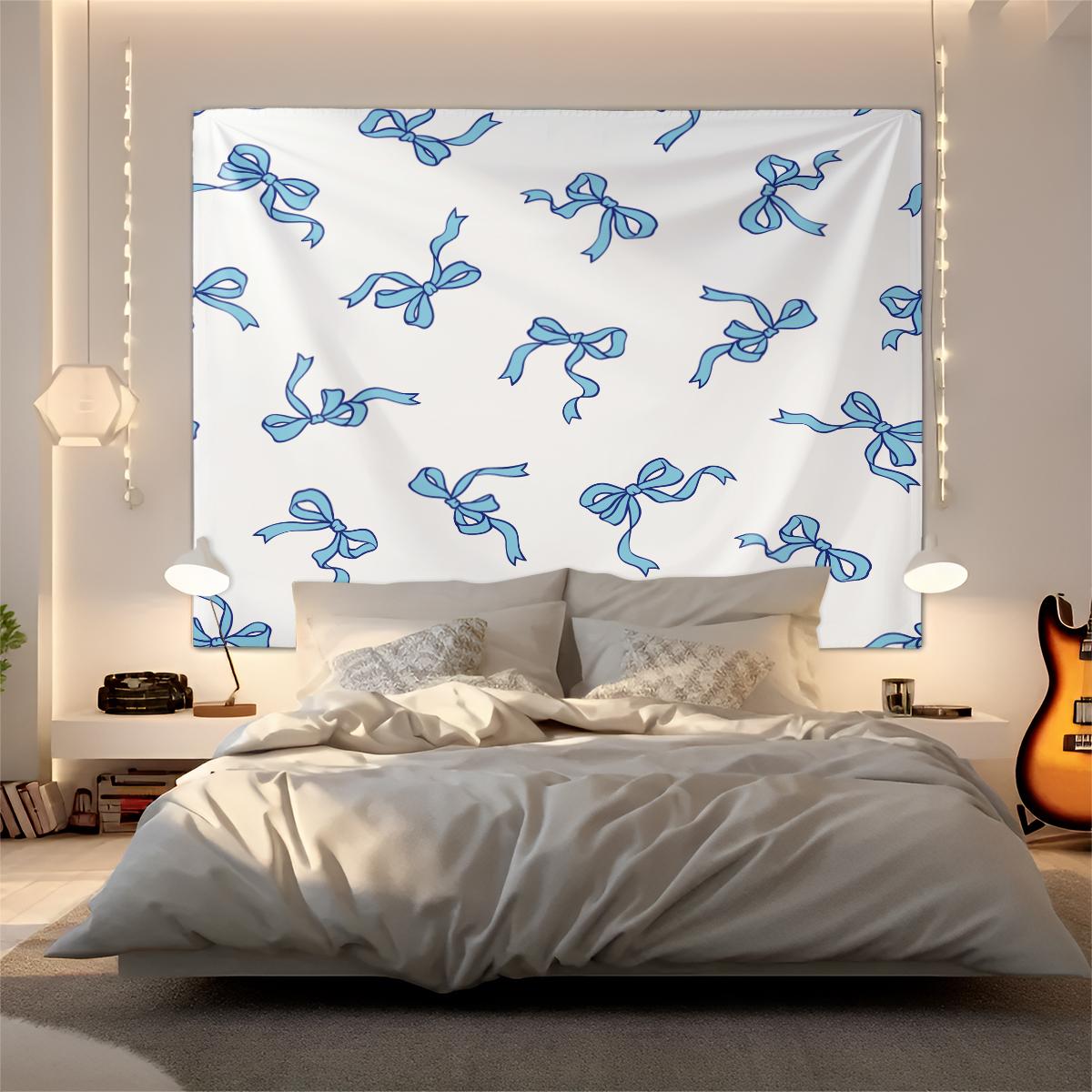 Bow Series Cute Romantic Sweet Decorative Tapestry, Gentle Healing Girlish Aesthetic, Photo & Party Backdrop, Housewarming Birthday Valentine's Day Christmas Gift