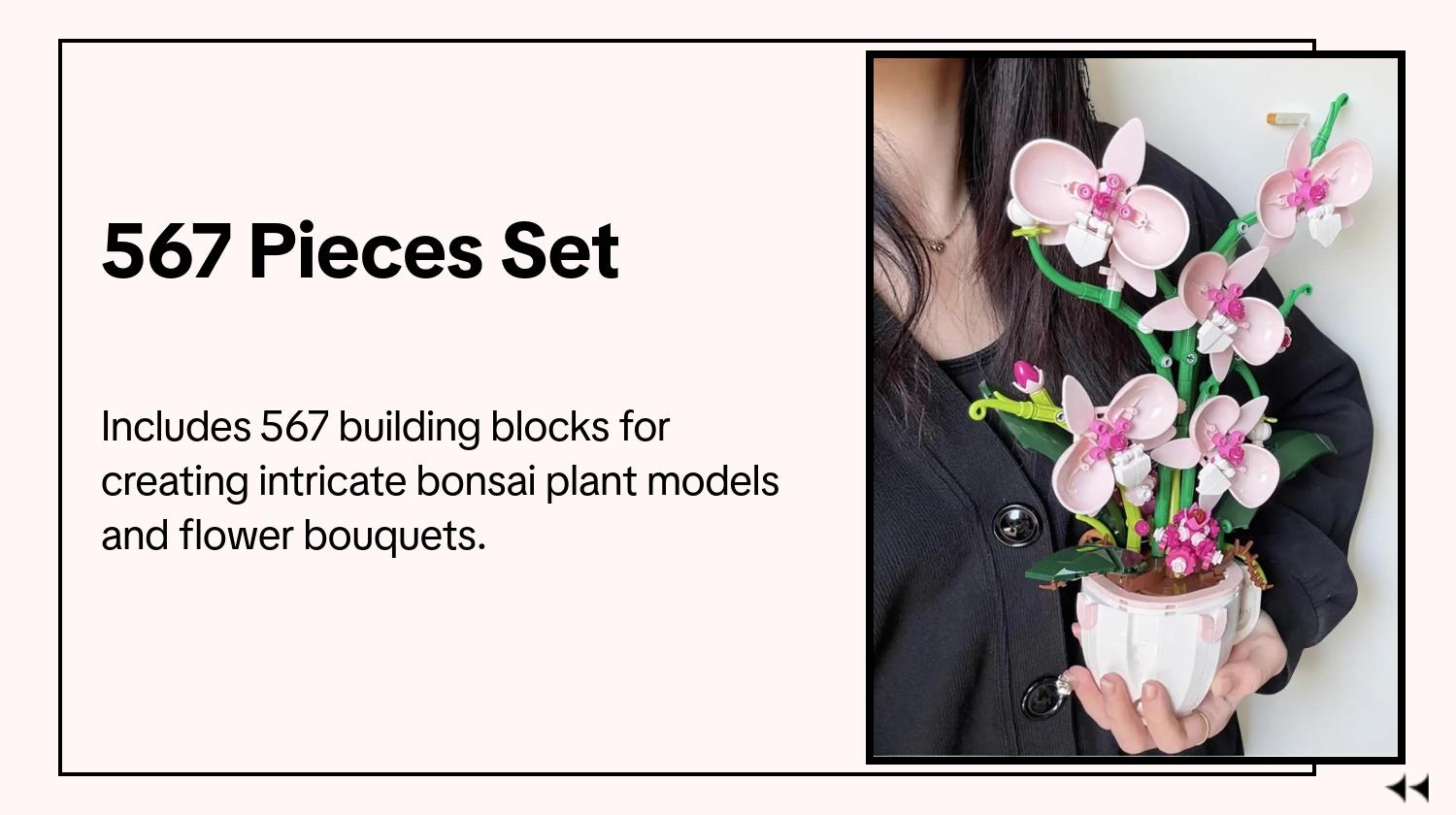 Flowers Bouquet Flower 567PCS Building Blocks Set Block Bonsai Plant Model Bricks Romantic DIY Valentine's Day Birthday Gift Creative Building Block Sets