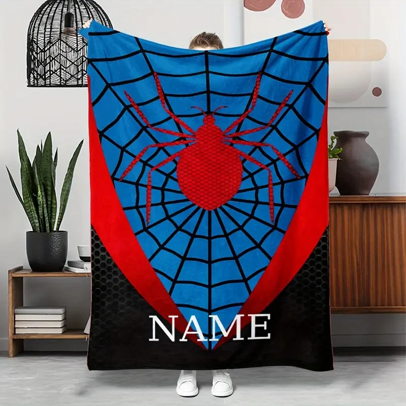 1pc Personalized Name/Text Flannel Blanket - Name/Text Printing, Suitable for All Seasons, Lightweight Bedspread Suitable for Beds, Sofas, Camping, Indoor & Outdoor Use, Machine Washable Cozy Throw with Your Own Name Design-280GSM