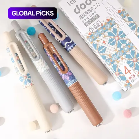 Retractable Ballpoint Pen, 6 Counts/set Colorful Smooth Writing Pen, Comfort Grip Fashionable Elegant Pen for School Office Examination #GLOBAL PICKS