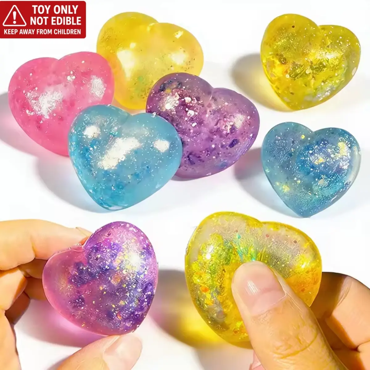 Random Colors Heart-Shaped Maltose Squishy Toy - Soft Slow Rebound, Cute Texture, Great for Party Favors, Birthday Gifts, Valentine's Day, Christmas Stocking Stuffers & Easter Egg Fillers for school Christmas Halloween