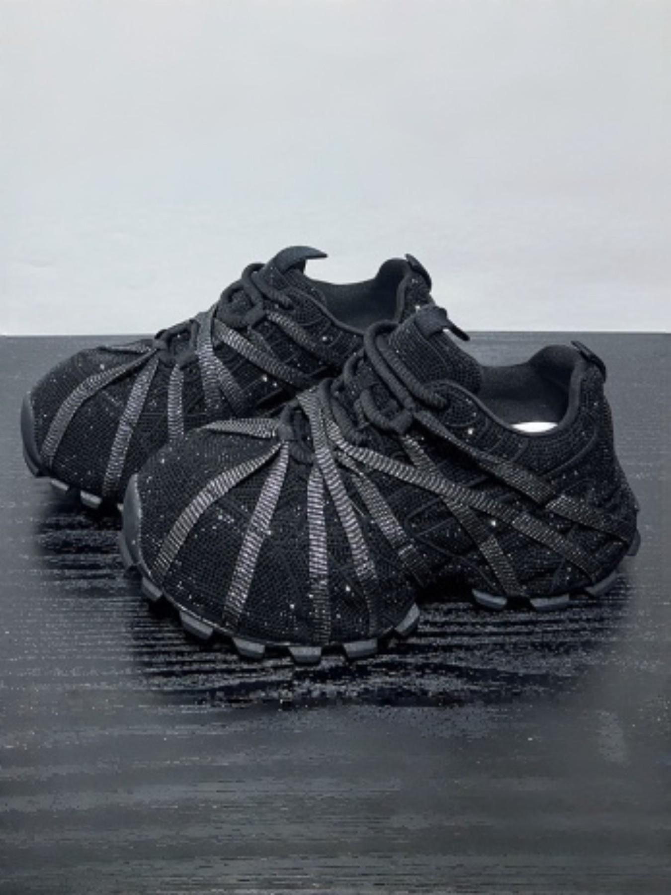Bling Rhinestone Dad Shoes for Women, Retro Thick Sole Casual Sneakers, Breathable Lightweight Textile Upper, All-Season Comfort, Thick Soled Sneakers
