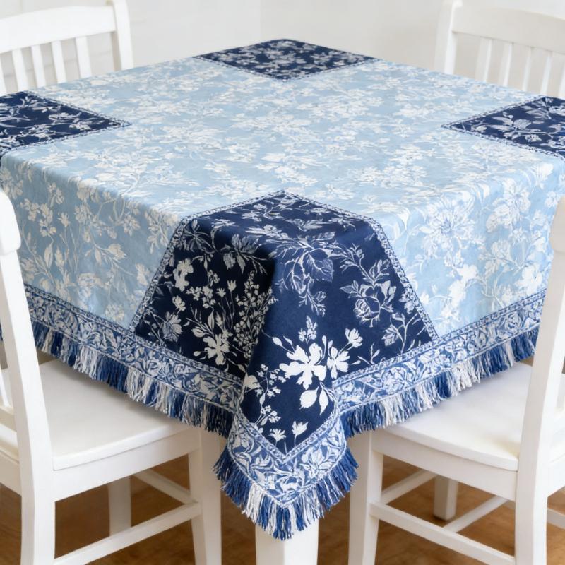 40Pcs Soft Porcelain-Style Precut Rectangular Fabric Strips, 2.55x19.7in Blue and White Floral Polyester Fabric for DIY Patchwork Crafts, Home Sewing Supplies, Home Crafts