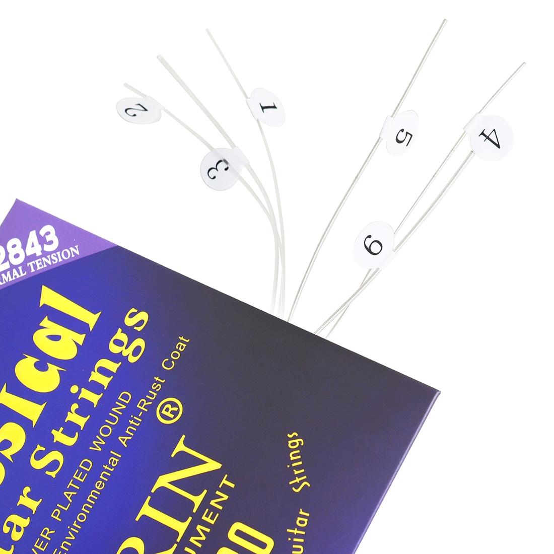Irin Classical Guitar String Set Nylon Silver Coated Wound Strings 1-6 for Classical Guitar Accessories Durable and High-Quality