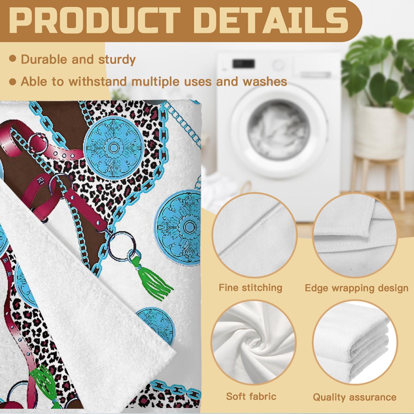 European‑Style Vintage Luxury Multifunctional Beach Towel; Trendy Leopard‑Print Chain‑Patterned Quick‑Dry Pool Towel; Made of Microfiber; Lightweight and Easy to Store; Perfect for a Variety of Summer Activities