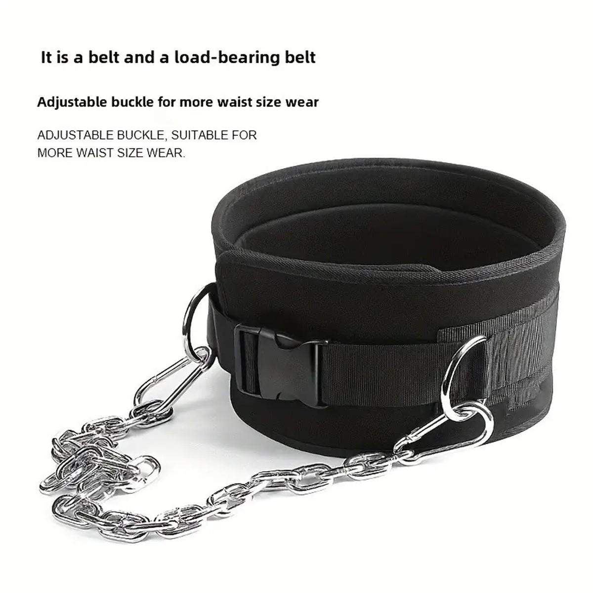 Weightlifting Belt with Chain, Adjustable Waistband for Pull-Ups, Deadlifts, Strength Training, Up to 440 Lbs Capacity