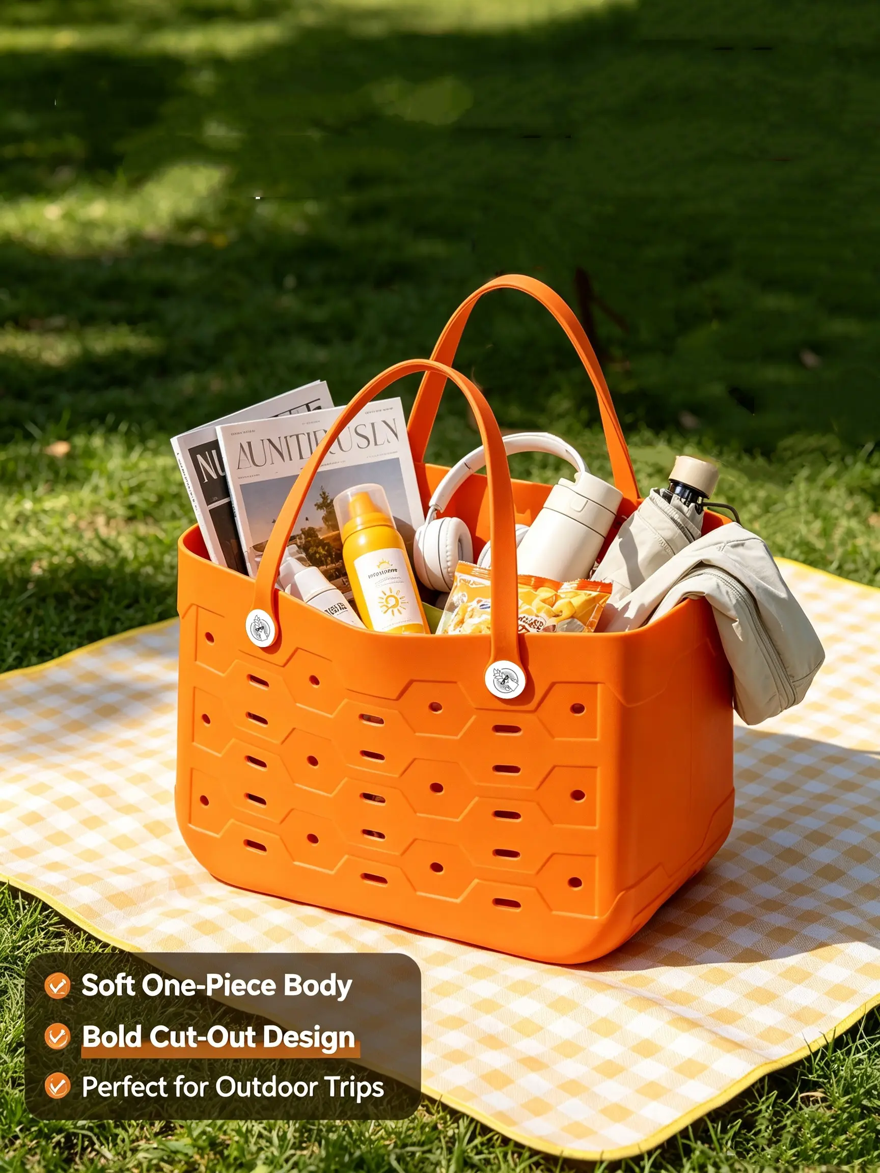 L/M/S new color scheme multi size women's EVA large capacity tote/storage bag, perfect for all occasions such as beaches, swimming pools, gyms, shopping malls, outdoor camping, etc., suitable for both men and women