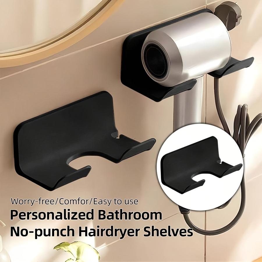 Blow Dryer Rack Storage Shelf, Bathroom Wall-Mounted Organizer, Bathroom Organizing Accessories, No-Drill Self-Adhesive Blow Dryer Holder, Adhesive Hanging Storage Rack, Hair Dryer Holder
