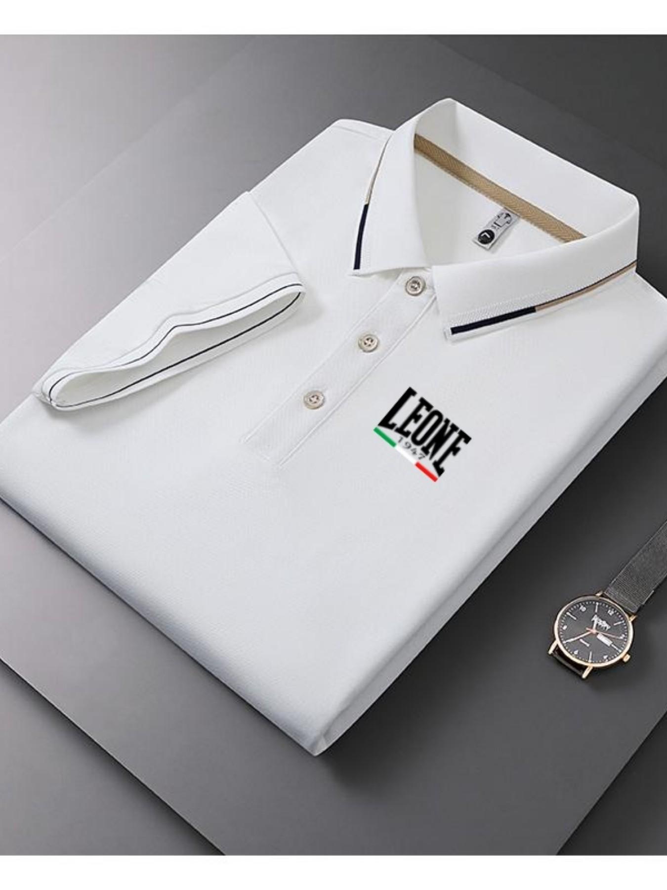 Men's Casual Summer Print T-Shirt, Fashion Short Sleeve Top, Geometric Design, Lightweight Breathable Polo Shirt