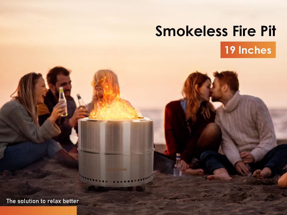 Fire Pit,Smokeless-Fire-Pit， 304 Stainless-Steel-Firepit ，Portable Outdoor Pits with Stand for Camping ，Bag & Sticks & Holders ，Solo Wood Burning Bonfire ，Low Smoke Stove
