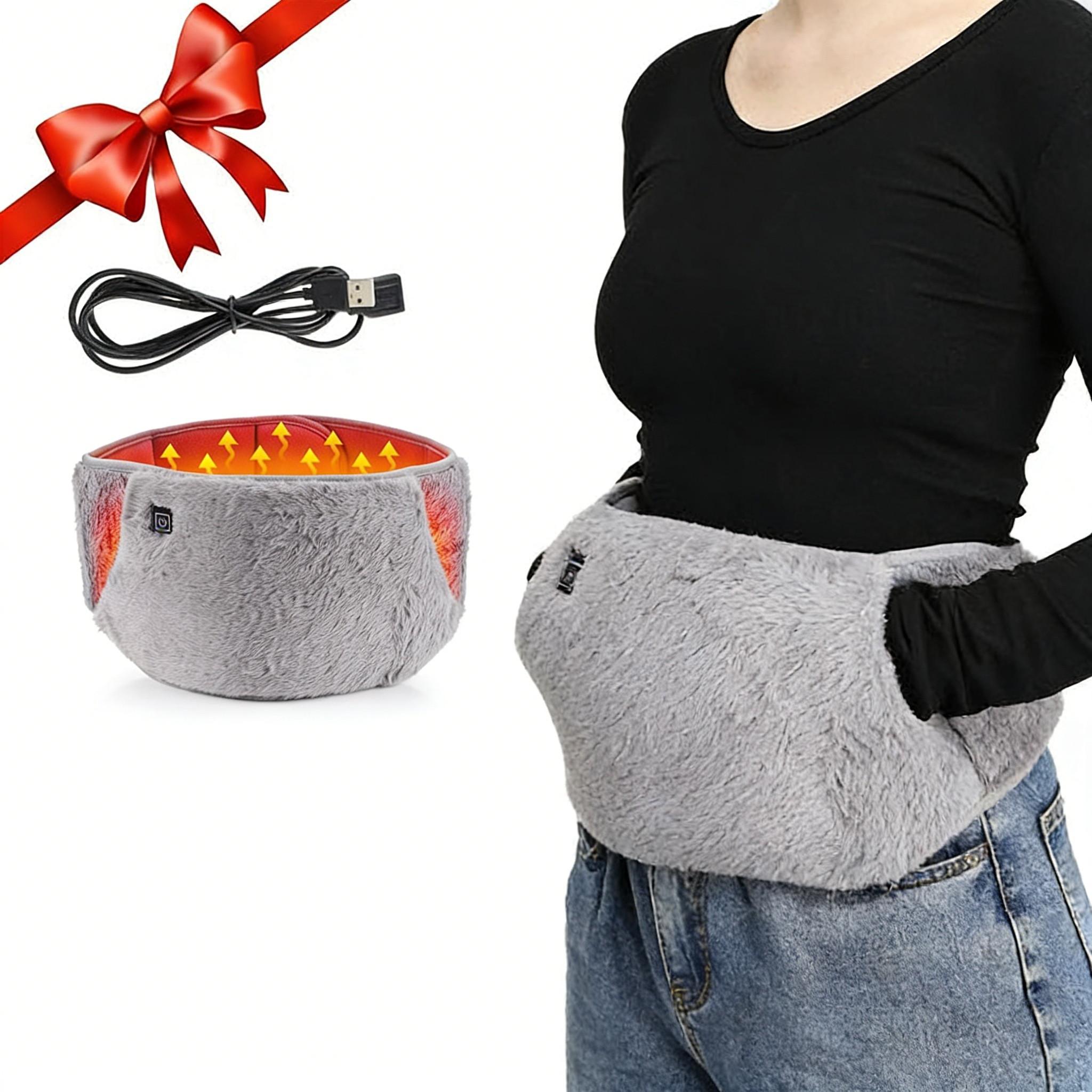 Portable Electric Heating Belt, 3 Heat Settings, USB Powered, Relieves Period Pain, Back Pain, Reusable Women's Warm Therapy Pad, Ideal Gift