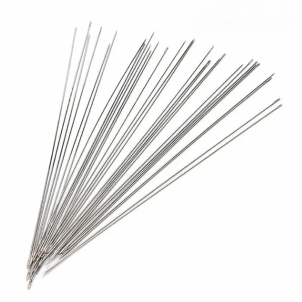 Stainless Steel Beading Needles for Jewelry Making, DIY Craft Sewing Kit with Large Eye, Durable Rustproof Design for Fine or Thick Threads, Multi-Purpose Handcraft Bead Stringing Needle Set