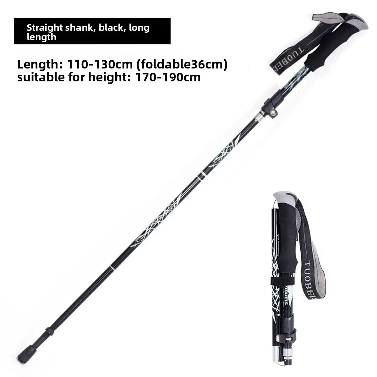 Multifunctional Folding Telescopic Aluminum Trekking Poles, Portable Anti‑Slip Off‑Road Hiking Sticks